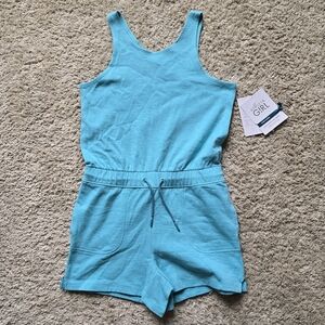 Athleta Girl Havin A Great Time Romper Girls L/12 Blue Jersey